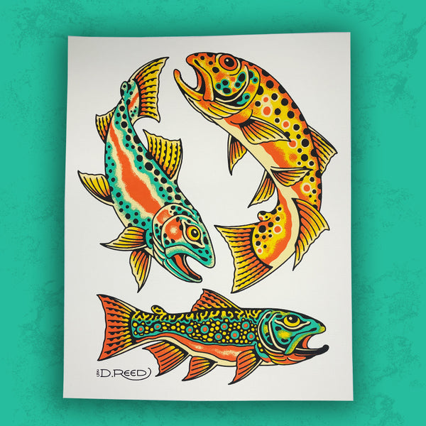 Triple Trout Vol II Print – Crooked Creek Holler