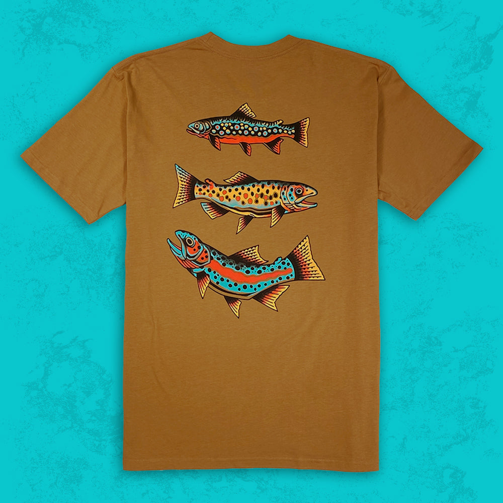 Triple Trout Tee – Crooked Creek Holler